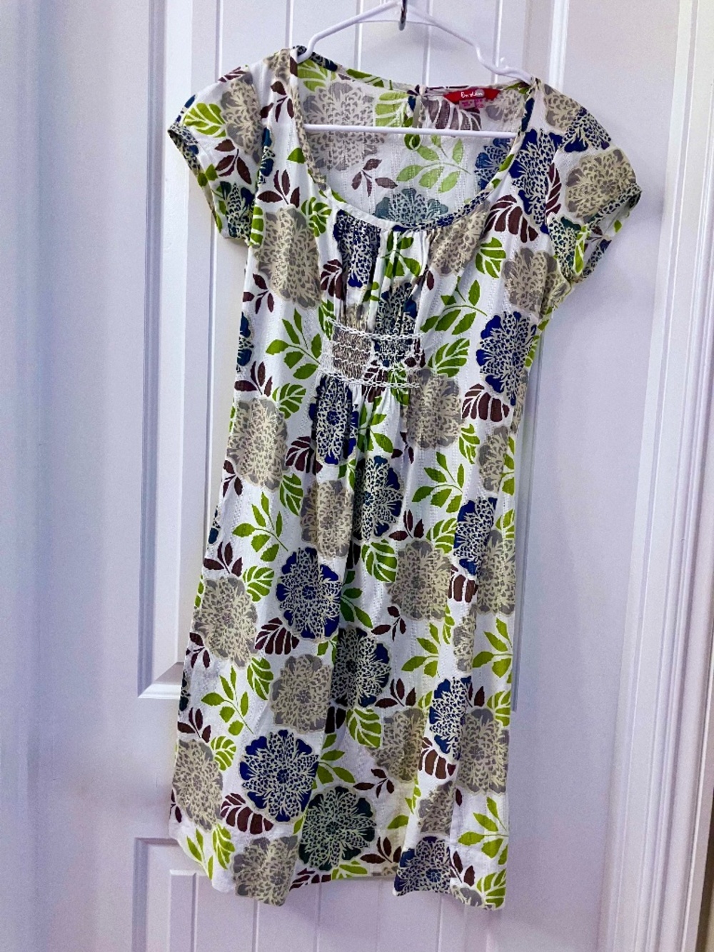 BODEN | Cotton Summer Dress Floral Smocked 4R